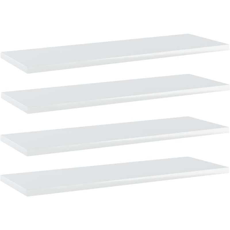 

vidaXL Estantes estantería 4 uds aglomerado blanco brillo 60x20x1,5 cm - Blanco