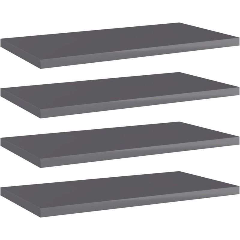 

vidaXL Estantes estantería 4 uds aglomerado gris brillo 40x20x1,5 cm - Gris