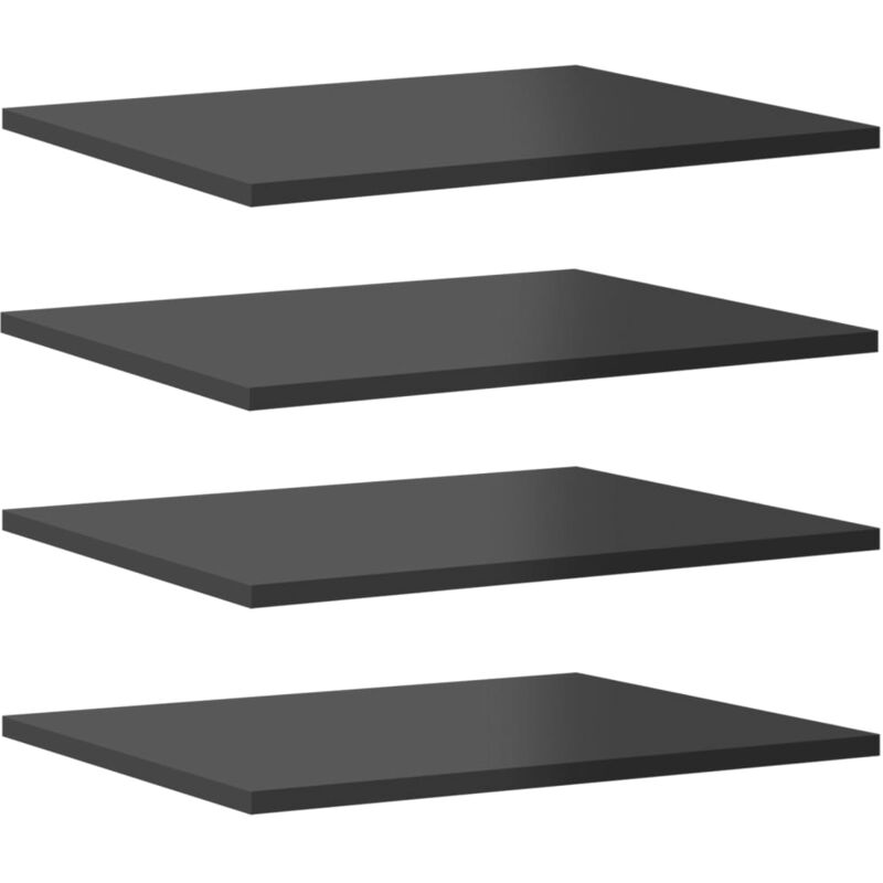 

vidaXL Estantes estantería 4 uds aglomerado gris brillo 40x50x1,5 cm - Gris