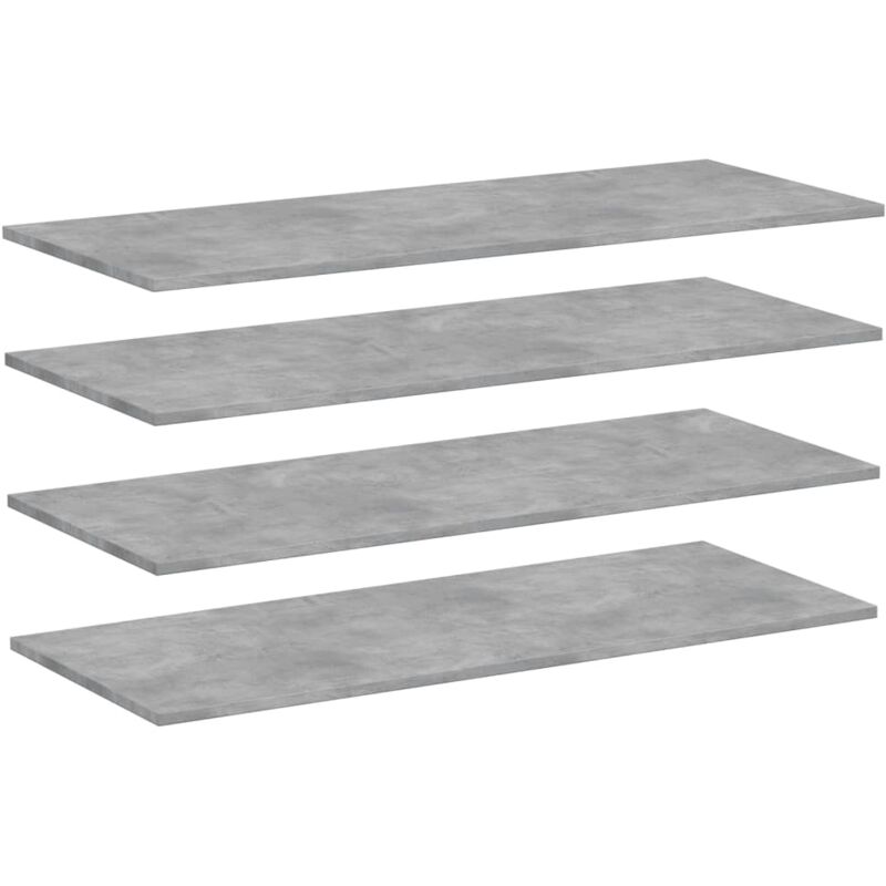 

vidaXL Estantes estantería 4 uds aglomerado gris hormigón 100x40x1,5cm - Gris