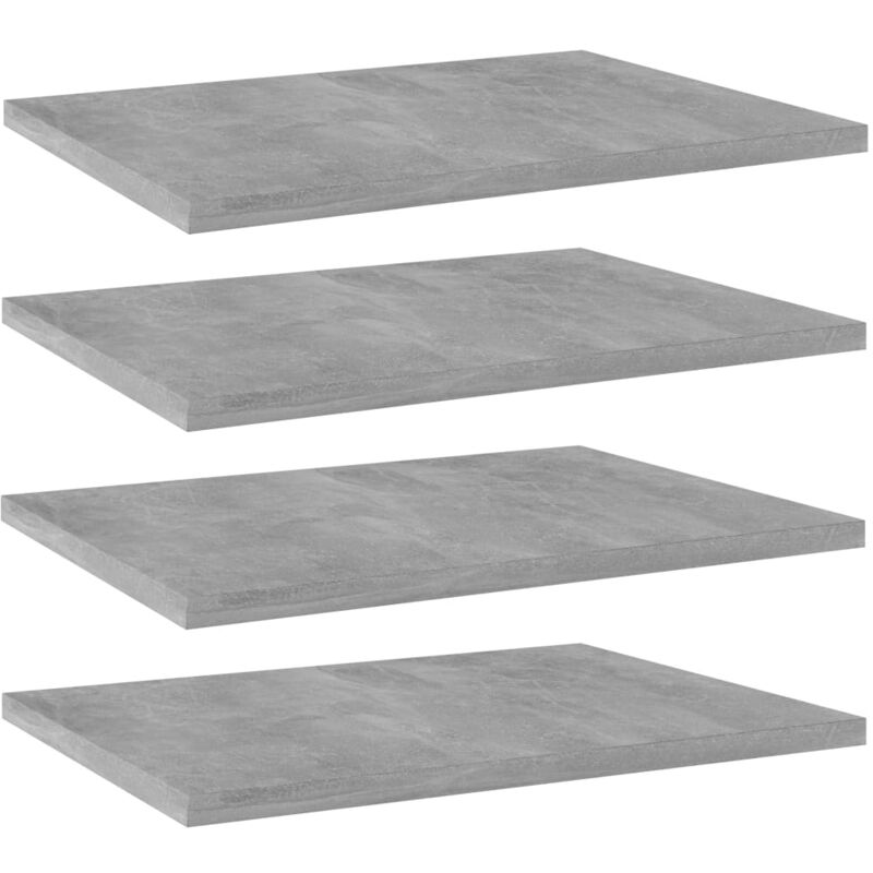 

vidaXL Estantes estantería 4 uds aglomerado gris hormigón 40x30x1,5 cm - Gris