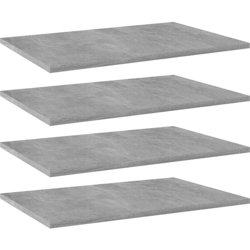 

vidaXL Estantes estantería 4 uds aglomerado gris hormigón 60x40x1,5 cm - Gris