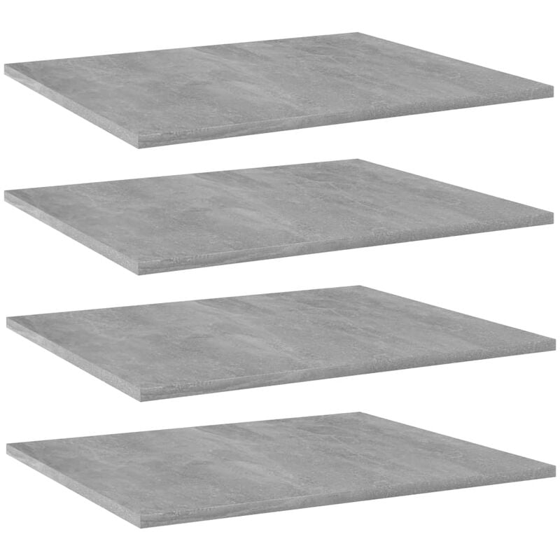 

vidaXL Estantes estantería 4 uds aglomerado gris hormigón 60x50x1,5 cm - Gris