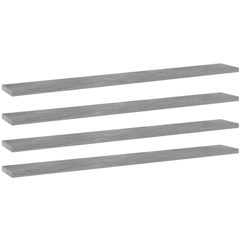 

vidaXL Estantes estantería 4 uds aglomerado gris hormigón 80x10x1,5 cm - Gris