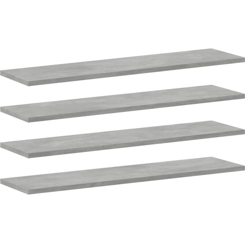 

vidaXL Estantes estantería 4 uds aglomerado gris hormigón 80x20x1,5 cm - Gris