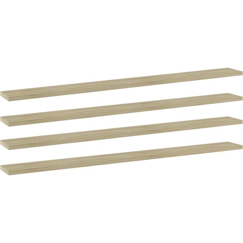 

vidaXL Estantes estantería 4 uds aglomerado roble Sonoma 100x10x1,5 cm - Marrón