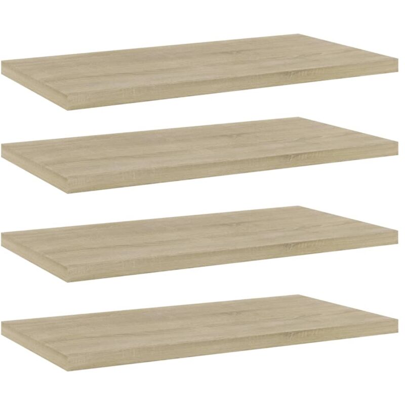 

vidaXL Estantes estantería 4 uds aglomerado roble Sonoma 40x20x1,5 cm - Marrón