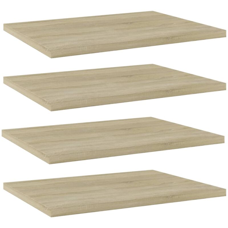 

vidaXL Estantes estantería 4 uds aglomerado roble Sonoma 40x30x1,5 cm - Marrón