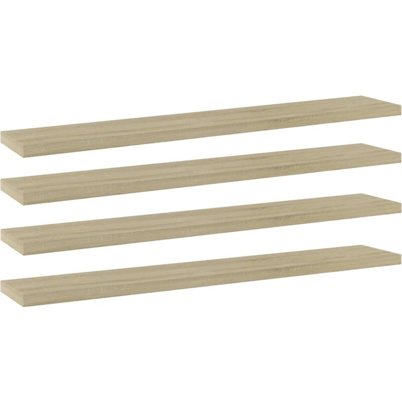

vidaXL Estantes estantería 4 uds aglomerado roble Sonoma 60x10x1,5 cm - Marrón