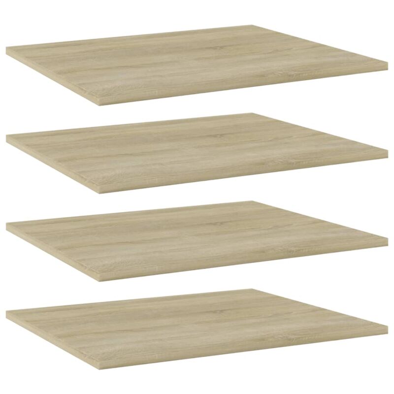 

vidaXL Estantes estantería 4 uds aglomerado roble Sonoma 60x50x1,5 cm - Marrón