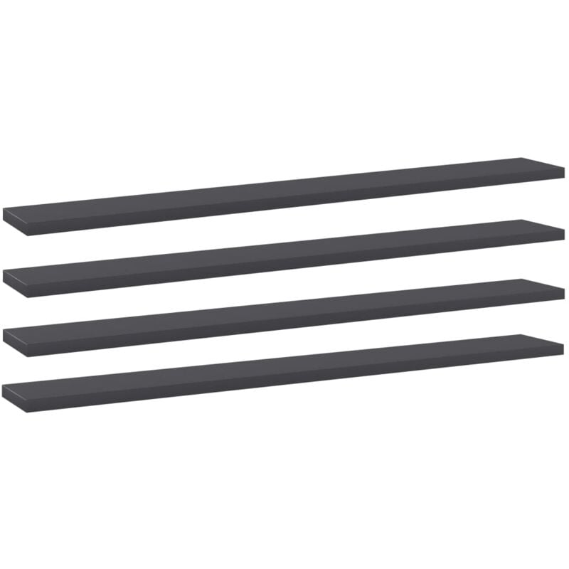 

vidaXL Estantes estantería 4 uds de aglomerado gris 80x10x1,5 cm - Gris