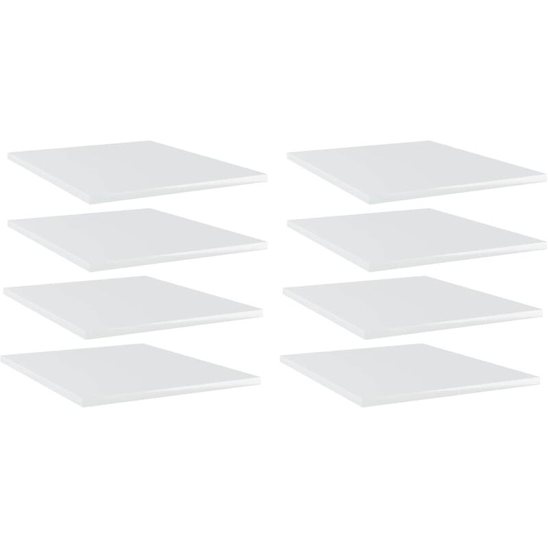 

vidaXL Estantes estantería 8 uds aglomerado blanco brillo 40x50x1,5 cm - Blanco