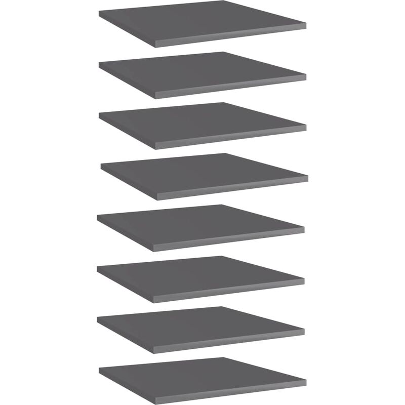 

vidaXL Estantes estantería 8 uds aglomerado gris brillo 40x40x1,5 cm - Gris
