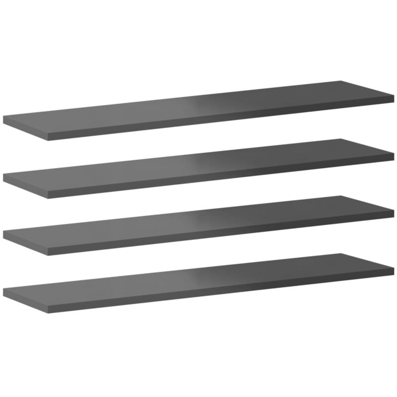 

vidaXL Estantes estantería 8 uds aglomerado gris brillo 80x20x1,5 cm - Gris