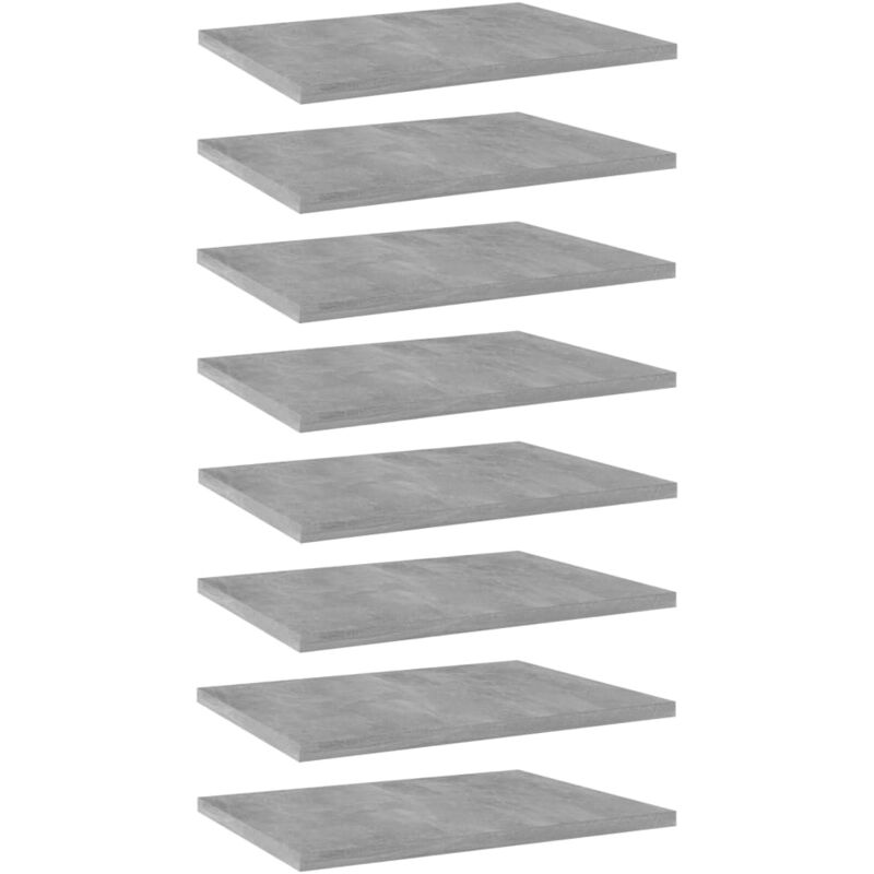 

vidaXL Estantes estantería 8 uds aglomerado gris hormigón 40x30x1,5 cm - Gris
