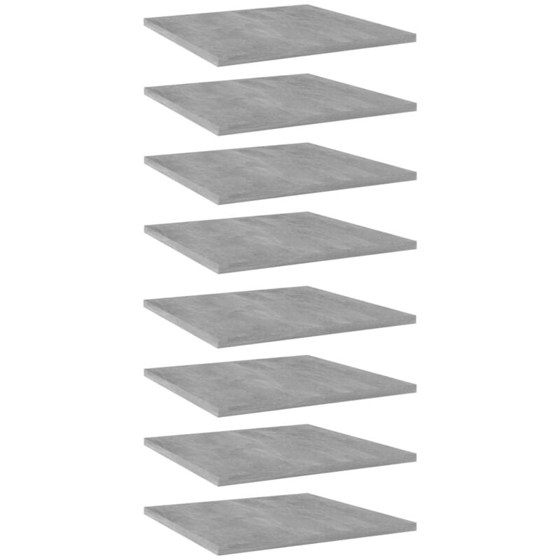 

vidaXL Estantes estantería 8 uds aglomerado gris hormigón 40x40x1,5 cm - Gris