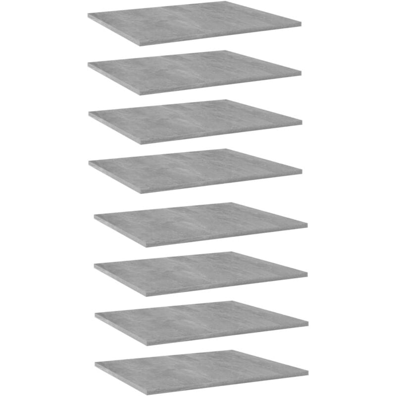 

vidaXL Estantes estantería 8 uds aglomerado gris hormigón 60x50x1,5 cm - Gris