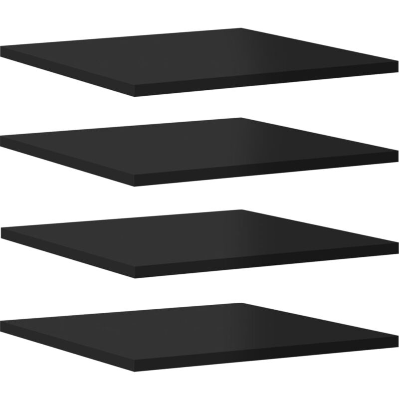 

vidaXL Estantes estantería 8 uds aglomerado negro brillo 40x40x1,5 cm - Negro