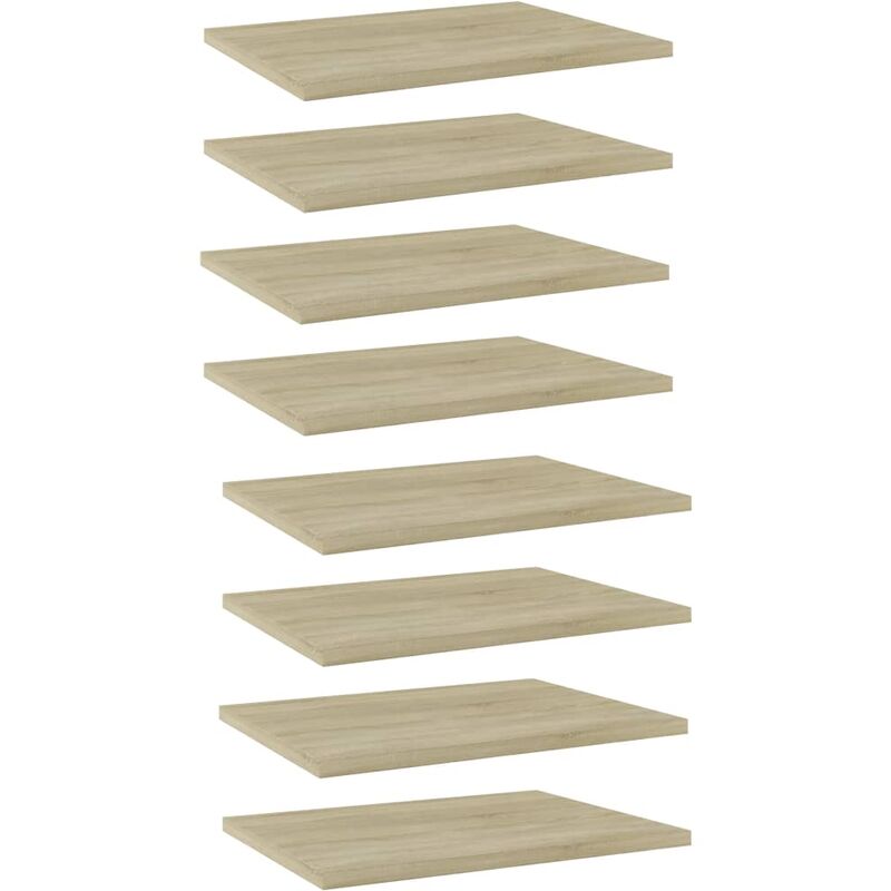 

vidaXL Estantes estantería 8 uds aglomerado roble Sonoma 40x30x1,5 cm - Marrón