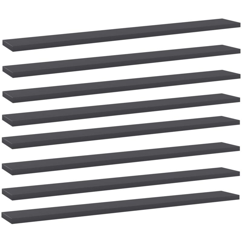 

vidaXL Estantes estantería 8 uds de aglomerado gris 80x10x1,5 cm - Gris