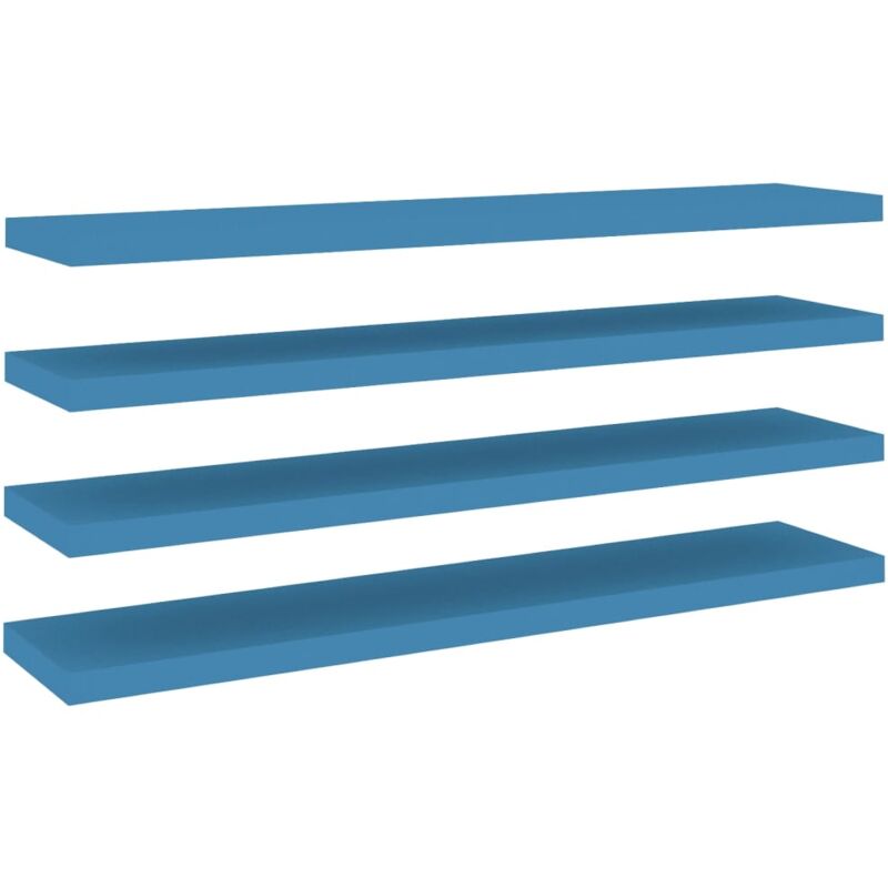 

vidaXL Estantes flotantes de pared azul MDF 120x23,5x3,8cm 4 uds - Azul