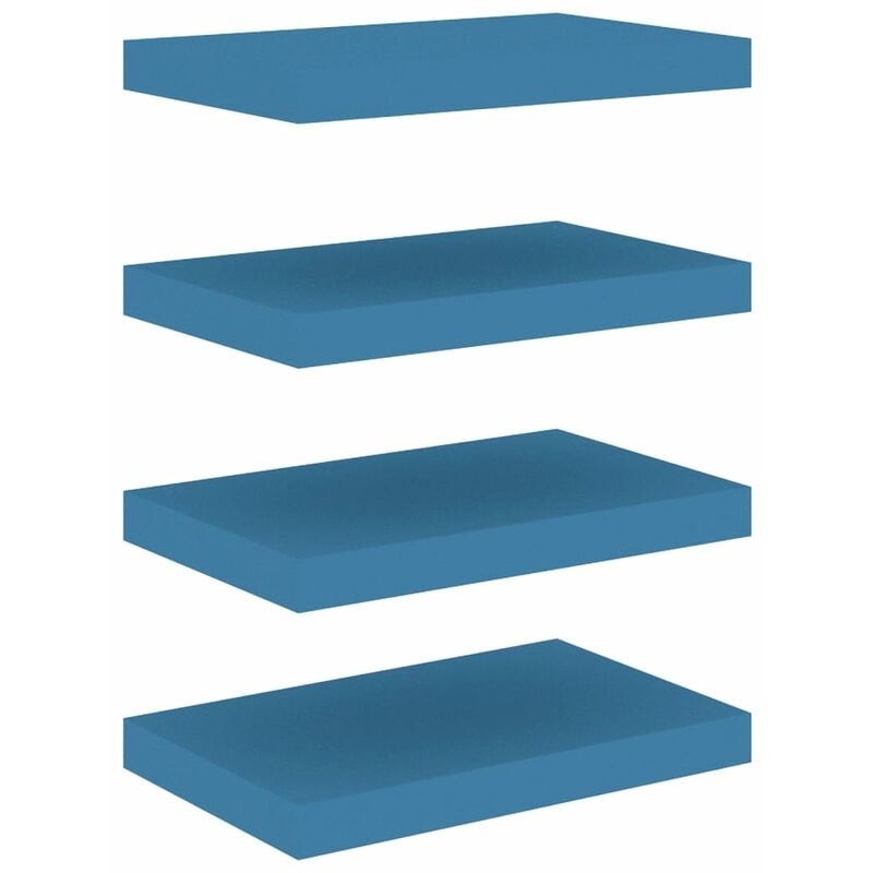 

vidaXL Estantes flotantes de pared azul MDF 40x23x3,8 cm 4 uds - Azul