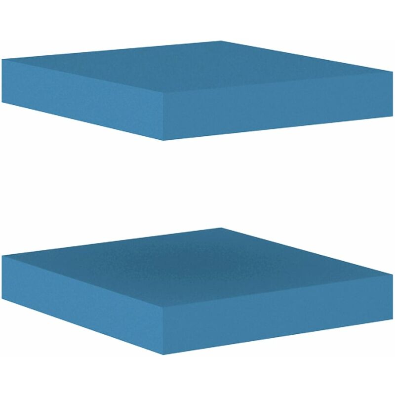 

vidaXL Estantes flotantes de pared azul MDF 23x23,5x3,8 cm 2 uds - Azul