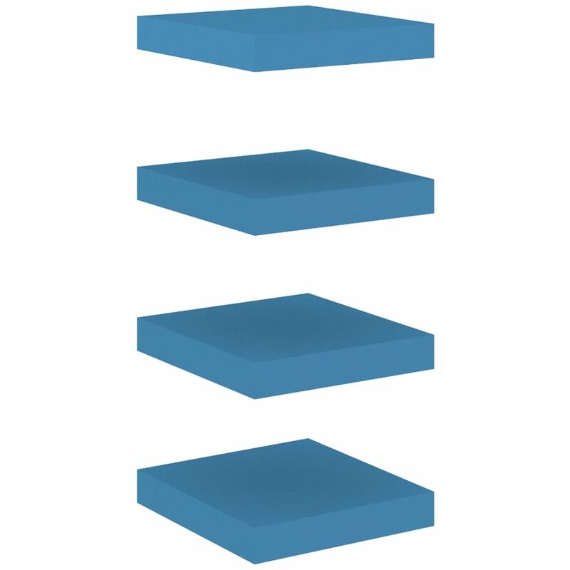 

vidaXL Estantes flotantes de pared azul MDF 23x23,5x3,8 cm 4 uds - Azul