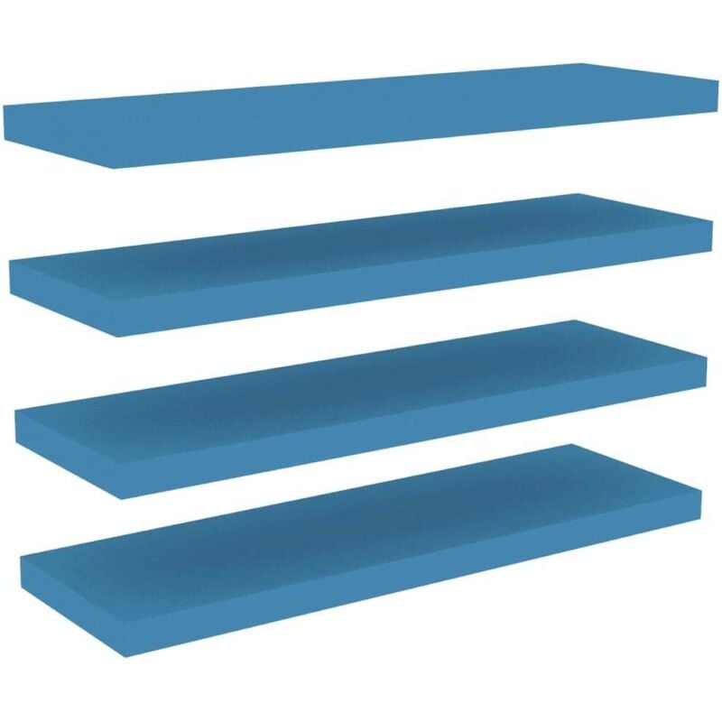 

vidaXL Estantes flotantes de pared azul MDF 80x23,5x3,8cm 4 uds - Azul
