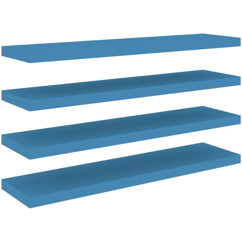 

vidaXL Estantes flotantes de pared azul MDF 100x23,5x3,8 cm 4 uds - Azul