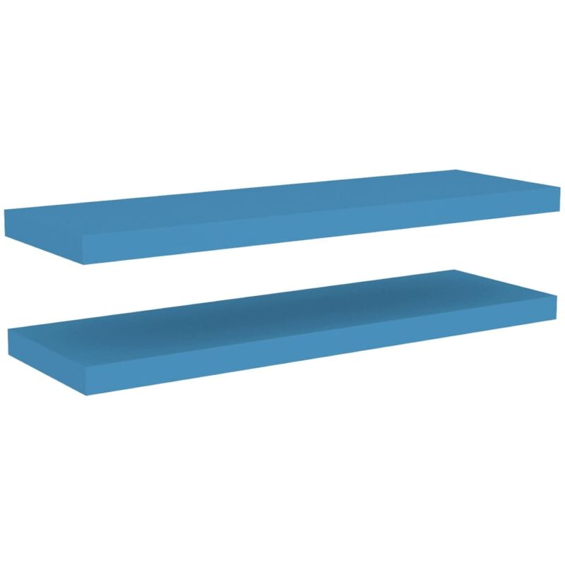 

vidaXL Estantes flotantes de pared MDF azul 80x23,5x3,8 cm 2 uds - Azul