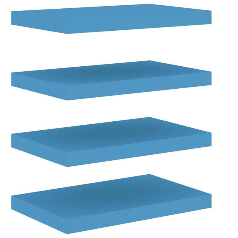 

vidaXL Estantes flotantes de pared azul MDF 50x23x3,8 cm 4 uds - Azul