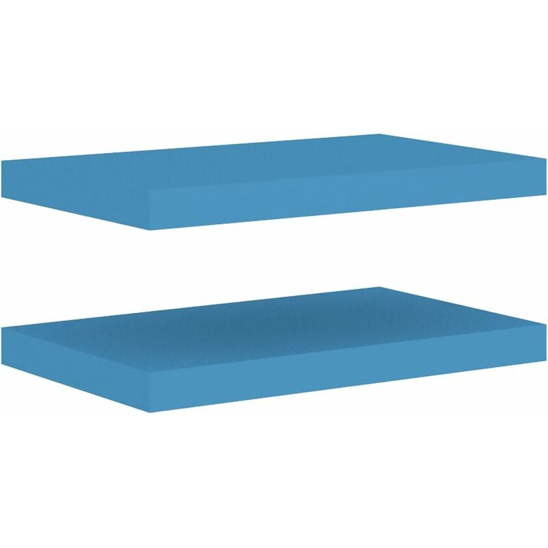 

vidaXL Estantes flotantes de pared azul MDF 50x23x3,8 cm 2 uds - Azul
