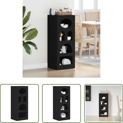 vidaXL Estantes para almacenamiento -  Aparador Negro 40 x 35 x 100,5 cm Madera de ingeniería