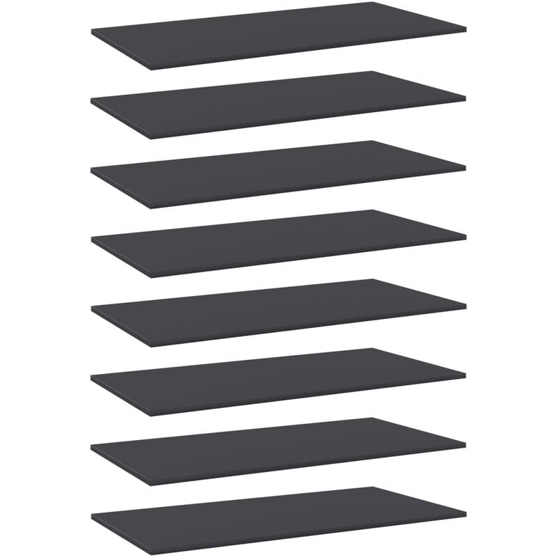 

vidaXL Estantes para estantería 8 uds aglomerado gris 80x30x1,5 cm - Gris