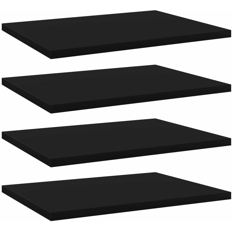 

vidaXL Estantes para estantería 4 uds aglomerado negro 40x30x1,5 cm - Negro