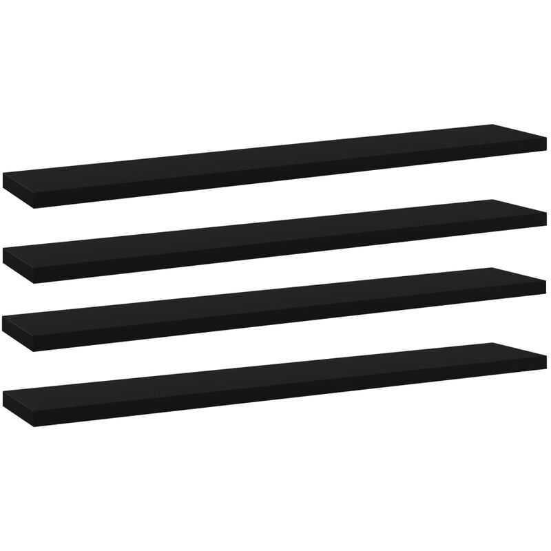 

vidaXL Estantes para estantería 4 uds aglomerado negro 60x10x1,5 cm - Negro