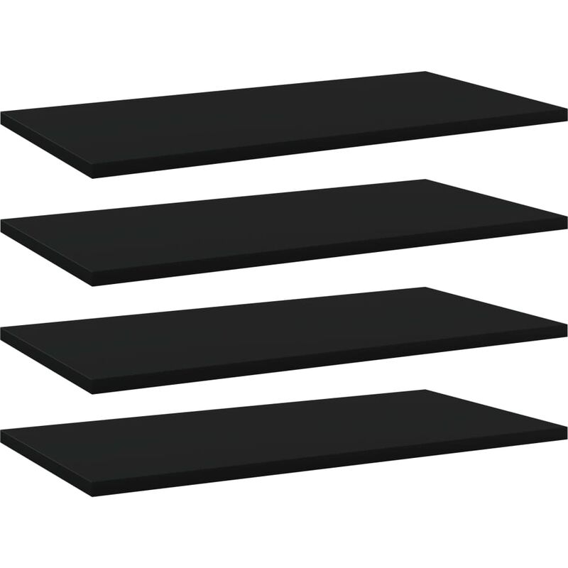 

vidaXL Estantes para estantería 4 uds aglomerado negro 60x30x1,5 cm - Negro