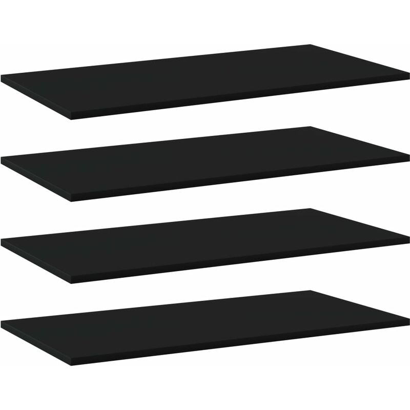 

vidaXL Estantes para estantería 4 uds aglomerado negro 80x40x1,5 cm - Negro