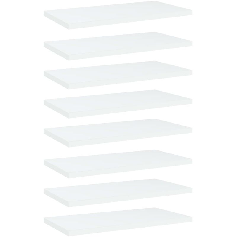 

vidaXL Estantes para estantería 8 uds aglomerado blanco 40x20x1,5 cm - Blanco
