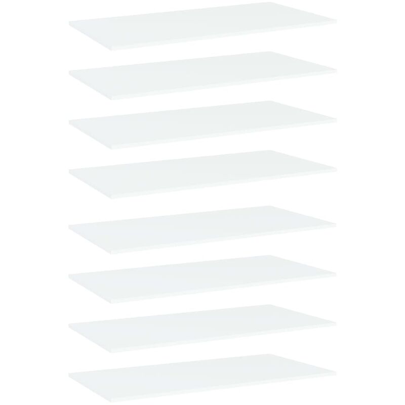 

vidaXL Estantes para estantería 8 uds aglomerado blanco 80x20x1,5 cm - Blanco
