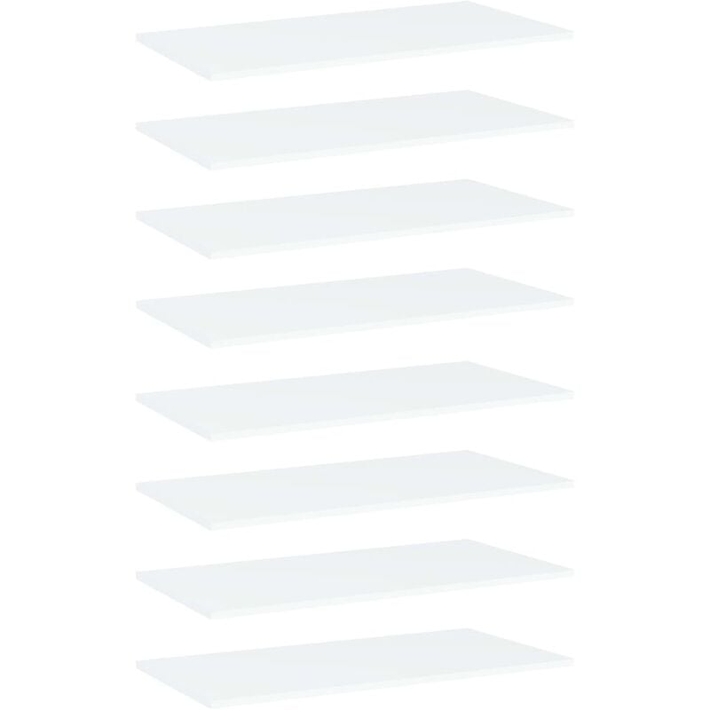 

vidaXL Estantes para estantería 8 uds aglomerado blanco 80x40x1,5 cm - Blanco