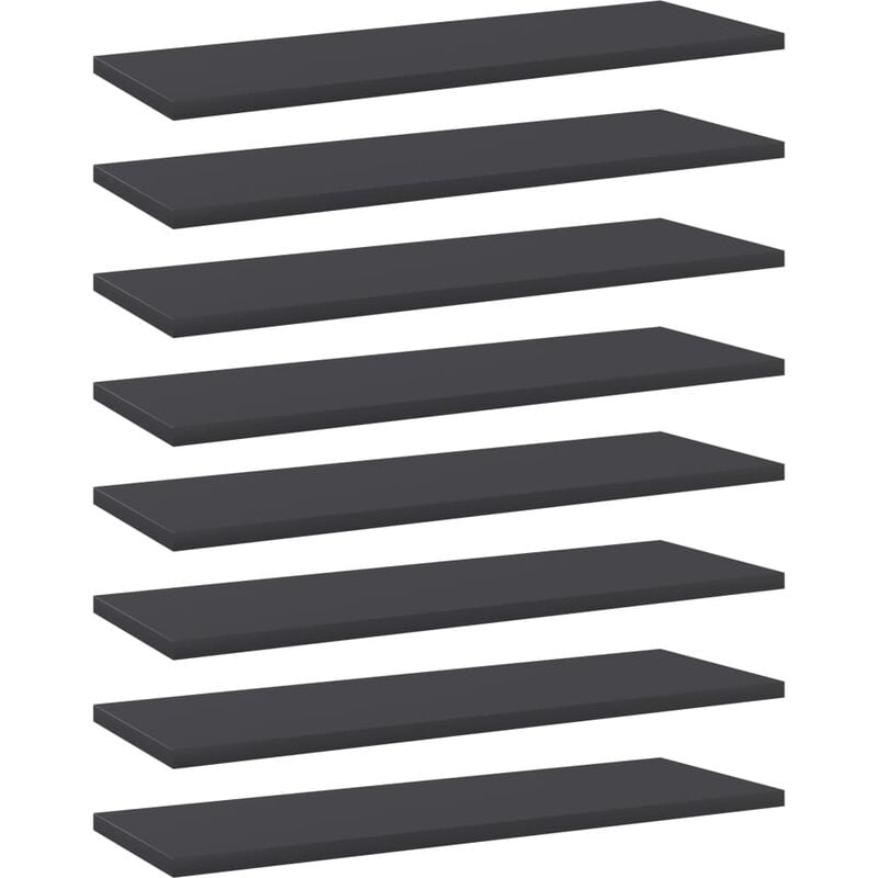 

vidaXL Estantes para estantería 8 uds aglomerado gris 60x20x1,5 cm - Gris