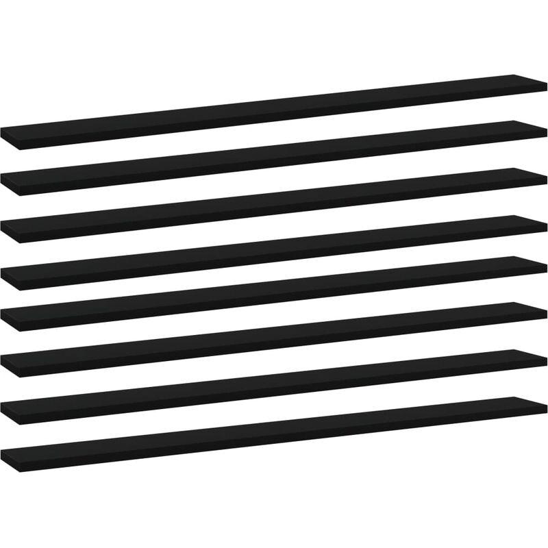 

vidaXL Estantes para estantería 8 uds aglomerado negro 100x10x1,5 cm - Negro