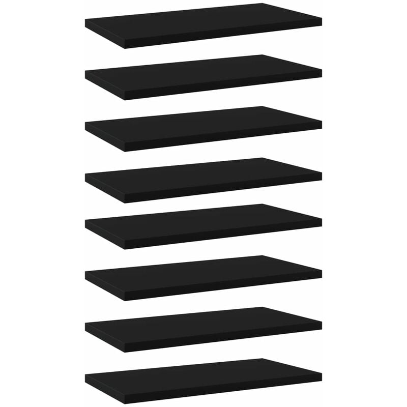 

vidaXL Estantes para estantería 8 uds aglomerado negro 40x20x1,5 cm - Negro