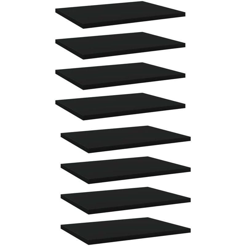 

vidaXL Estantes para estantería 8 uds aglomerado negro 40x30x1,5 cm - Negro