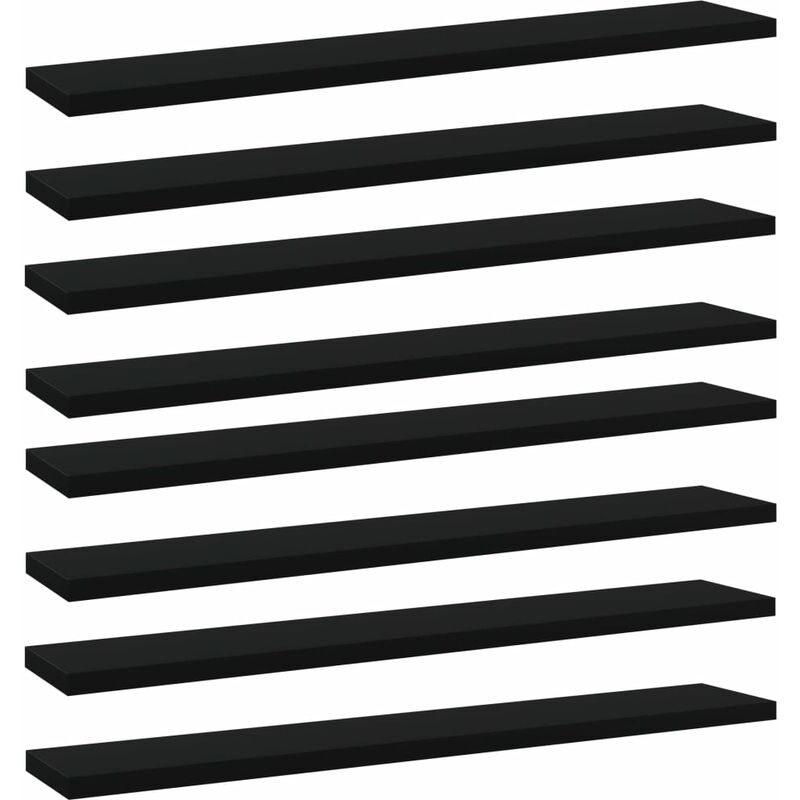 

vidaXL Estantes para estantería 8 uds aglomerado negro 60x10x1,5 cm - Negro