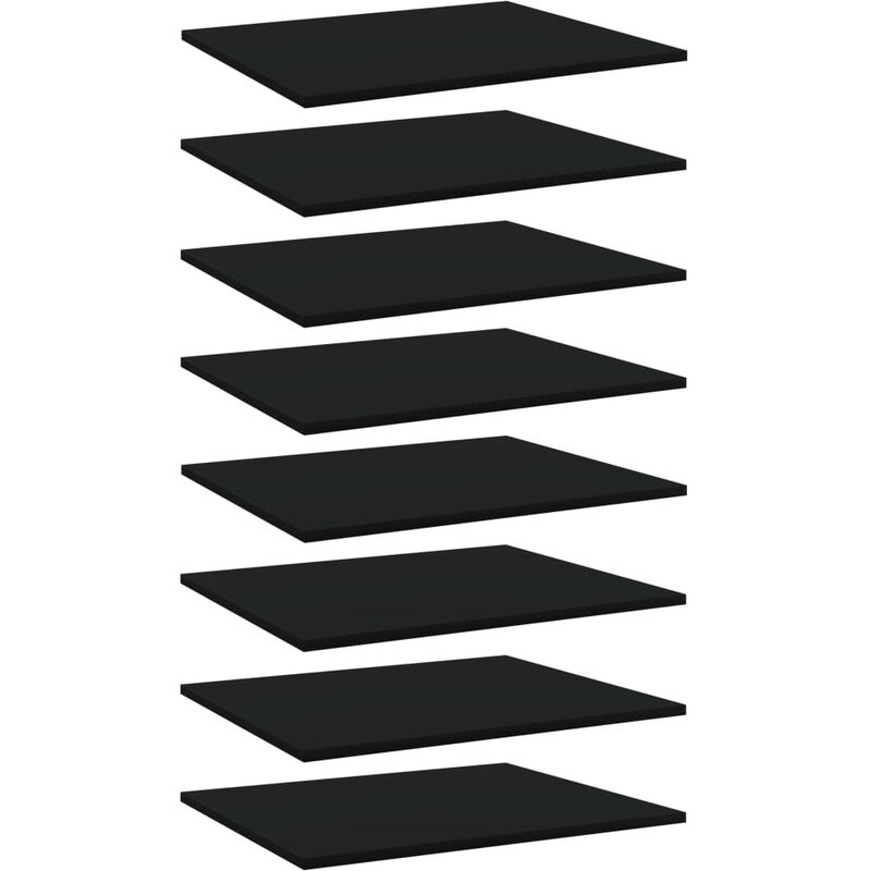 

vidaXL Estantes para estantería 8 uds aglomerado negro 60x50x1,5 cm - Negro