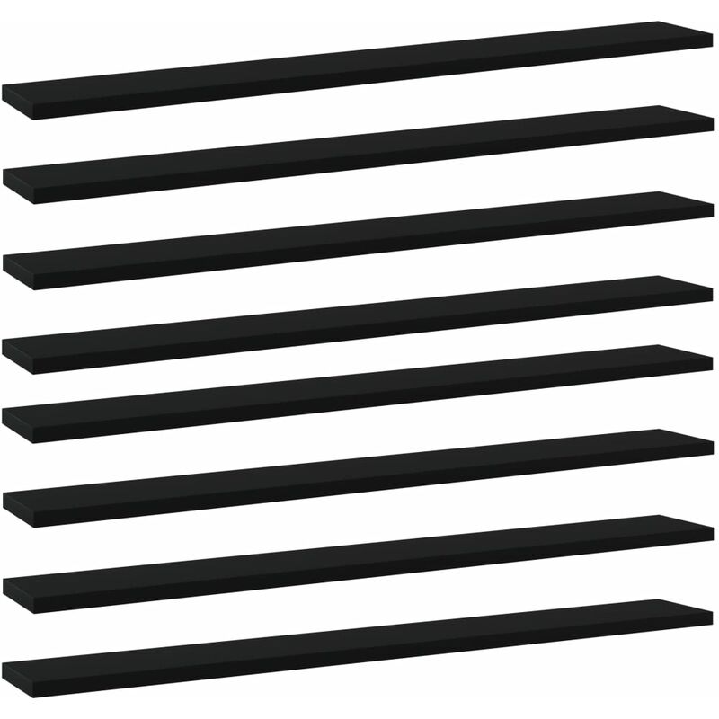 

vidaXL Estantes para estantería 8 uds aglomerado negro 80x10x1,5 cm - Negro