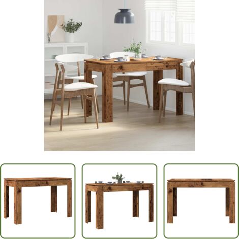 vidaXL Estilo minimalista -  Mesa de comedor de madera contrachapada madera vieja
